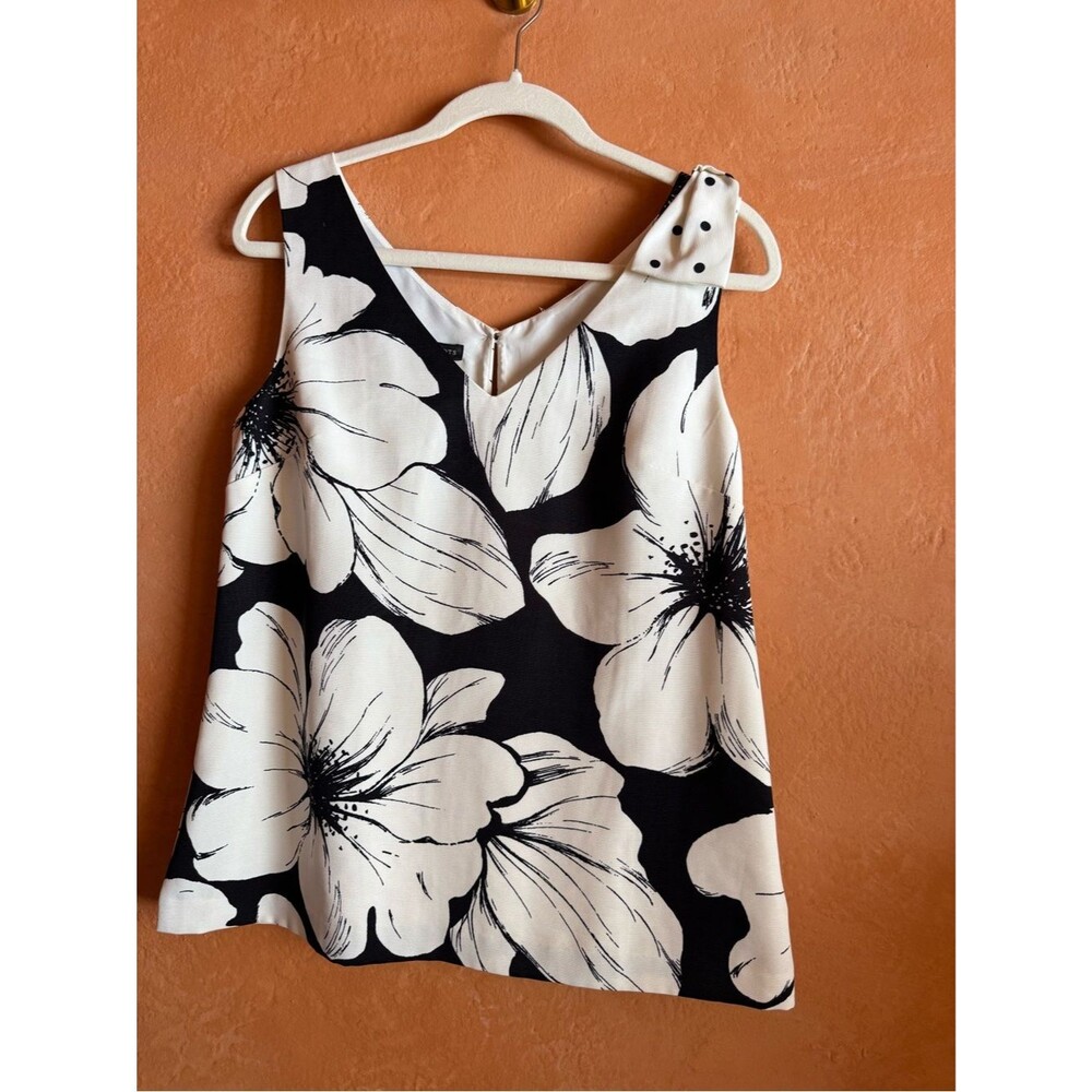 Talbots Floral Bow Shoulder Shell Top Size 4 NWT Sleeveless Blouse